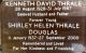 Memorial plaque for Kenneth David Thrale and Shirley Helen Thrale née Block
