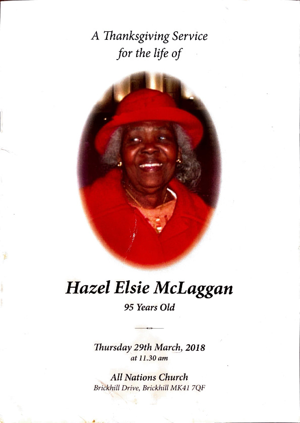 Hazel Elsie TAVARES memorial booklet