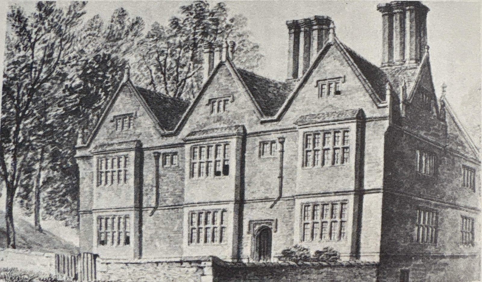 Waterend House, Sandridge, home of the Jennings family. The Waterend Barn at St. Albans was once adjacent to this house.